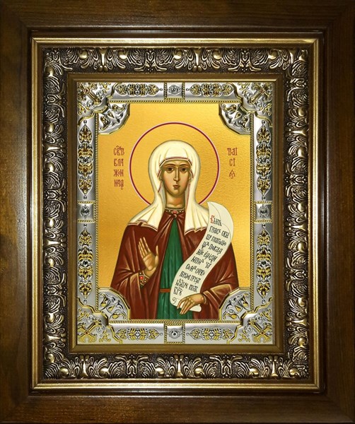 Икона Таисия Египетская преподобная, со стразами, в киоте 24х30 см 27479