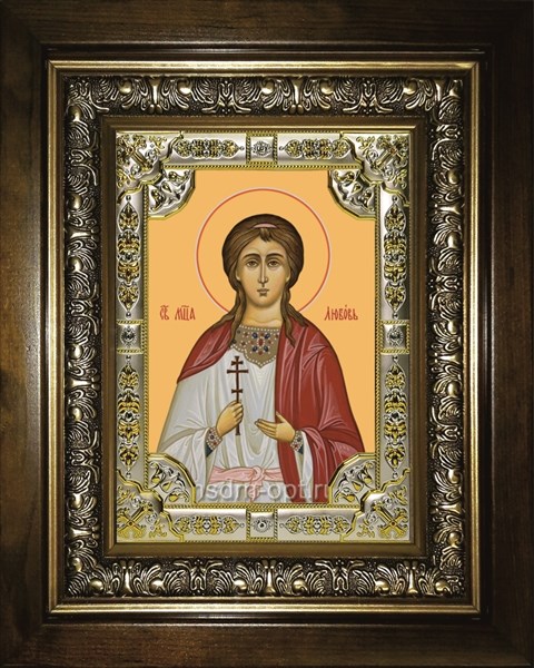 Икона Любовь мученица, в киоте 24х30 см 27485