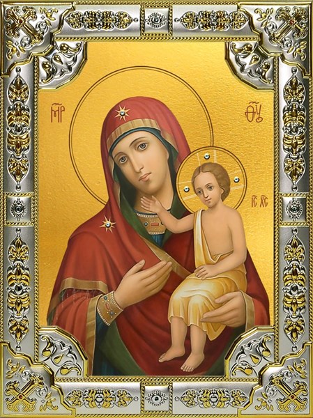 Икона Воспитание, икона Божией Матери, 18х24 см, со стразами 27497