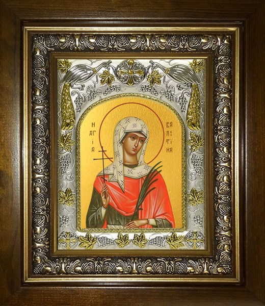 Икона Валентина Кесарийская мученица, в киоте 20х24 см 27525 - фото 41145