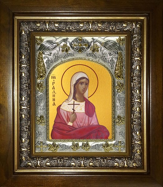 Икона Галина Корифская мученица,в киоте 20х24 см 27594
