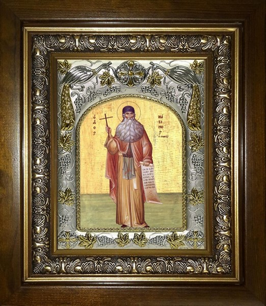 Икона Максим Грек преподобный, в киоте 20х24 см 27602
