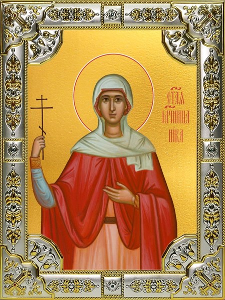 Икона Ника Коринфская мученица, 18х24 см, со стразами 27638