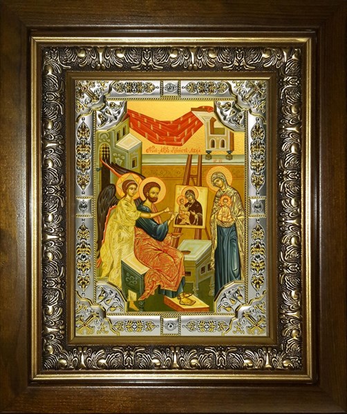 Икона Лука апостол, в киоте 24х30 см 27674