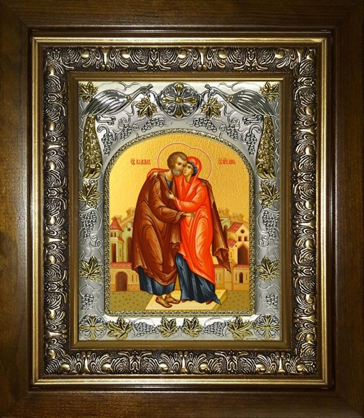 Икона Иоаким и Анна праведные богоотцы, в киоте 20х24 см 27700 - фото 41312