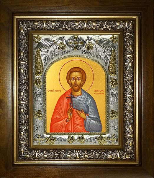Икона Максим Кизический, в киоте 20х24 см 27707