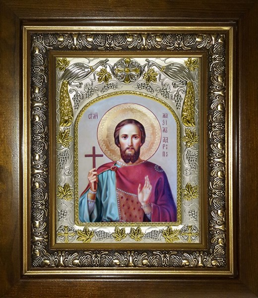 Икона Максим Адрианопольский, в киоте 20х24 см 27713