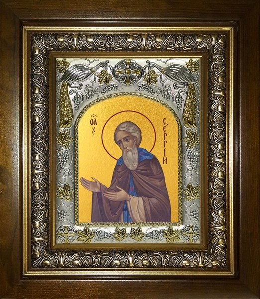 Икона Сергий (Сергей) Радонежский преподобный, в киоте 20х24 см 27744