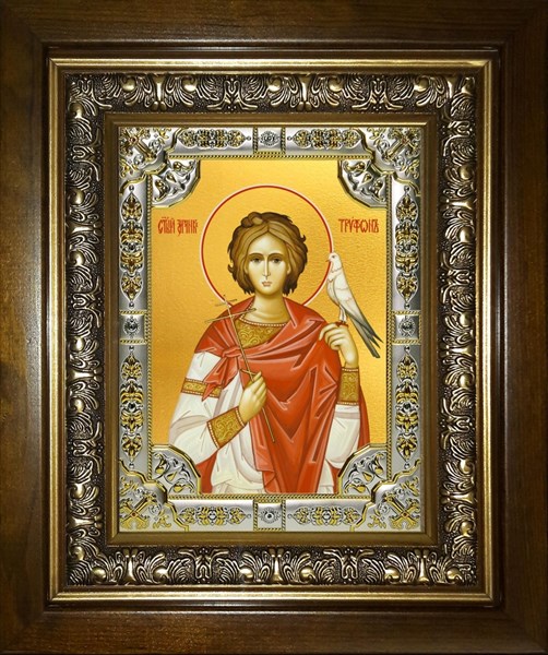 Икона Трифон мученик, в киоте 24х30 см 27765