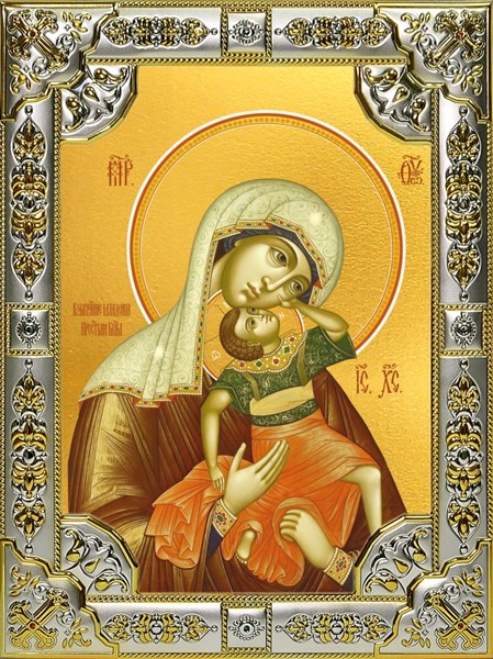 Икона Взыграние младенца, икона Божией Матери, 18х24 см, со стразами 27806