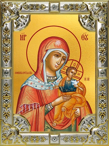 Икона Коневская икона Божией Матери, 18х24 см, со стразами 27811