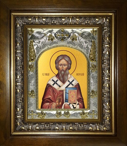 Икона Геннадий архиепископ Новгородский, святитель, в киоте 20х24 см 27812
