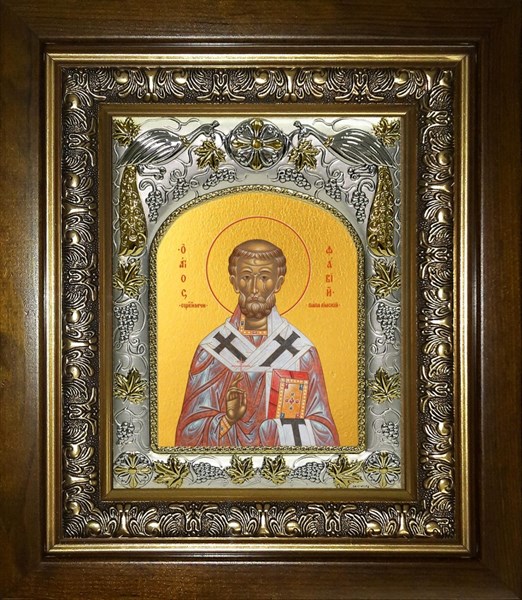 Икона Фавий, папа Римский, священномученик, в киоте 20х24 см 27824