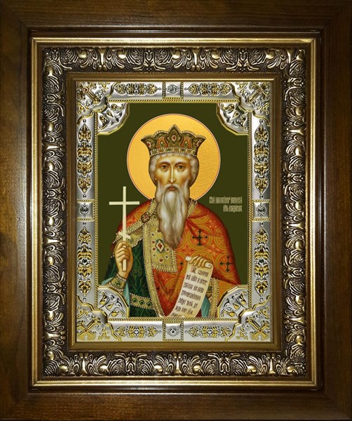 Икона Владимир равноапостольный Великий князь, в киоте 24х30 см 27847
