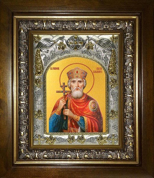 Икона Владимир равноапостольный, Великий князь, в киоте 20х24 см 27864