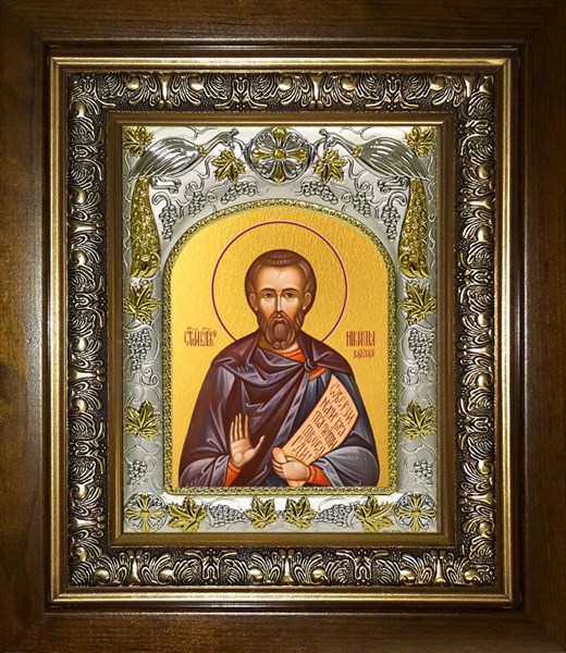 Икона Никита Хартуларий, в киоте 20х24 см 27891