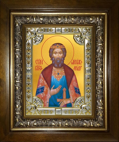 Икона Ярослав Мудрый, в киоте 24х30 см 27941