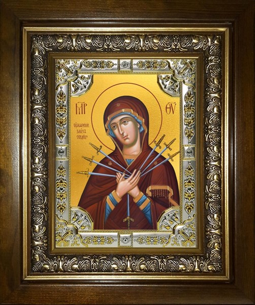 Икона Умягчение злых сердец, икона Божией Матери, в киоте 24х30 см 27971 - фото 41581