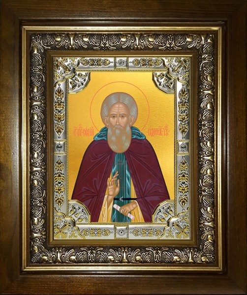 Икона Сергий (Сергей) Радонежский преподобный, в киоте 24х30 см 28082