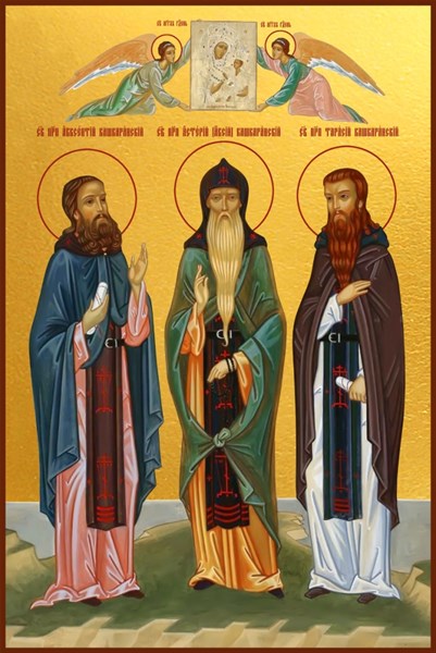 Икона Аксентий, Астерий и Тарасий Кашкаранские, Соловецкие преподобные 28091