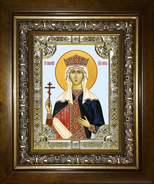 Икона Елена равноапостольная царица,в киоте 24х30 см 28098