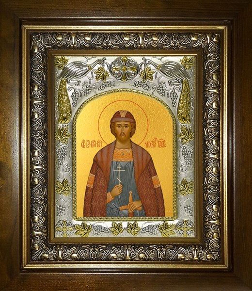 Икона Михаил Ярославич Тверской, благоверный князь, в киоте 20х24 см 28116 - фото 41726