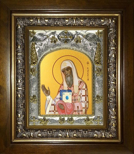 Икона Алексий (Алексей), митрополит Московский и всея Руси, чудотворец, святитель, в киоте 20х24 см 28120 - фото 41729