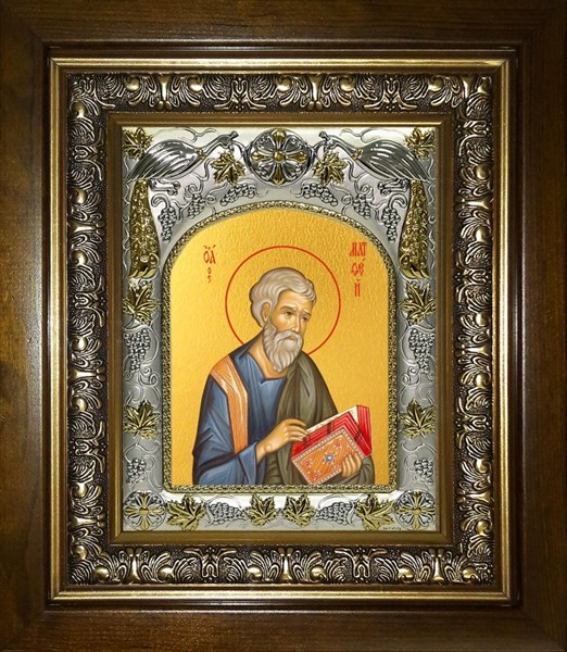 Икона Матфей (Матвей) Апостол, в киоте 20х24 см 28158