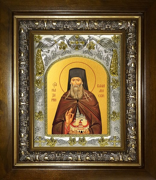 Икона Назарий Валаамский преподобный, в киоте 20х24 см 28176