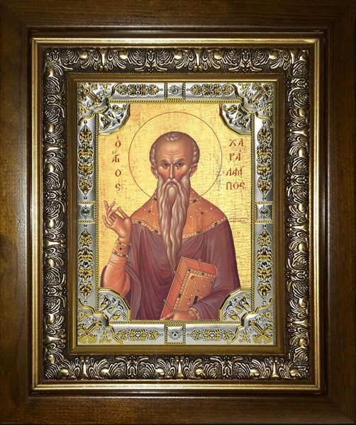 Икона Харлампий священномученик, в киоте 24х30 см 28180