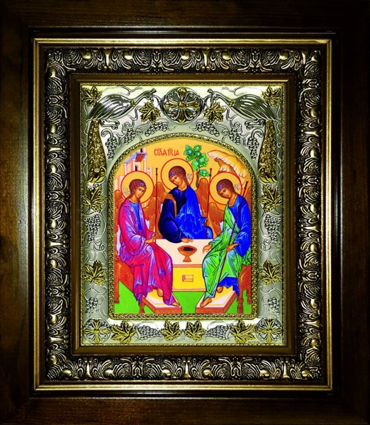 Икона Святая Троица, в киоте 20х24 см 28239