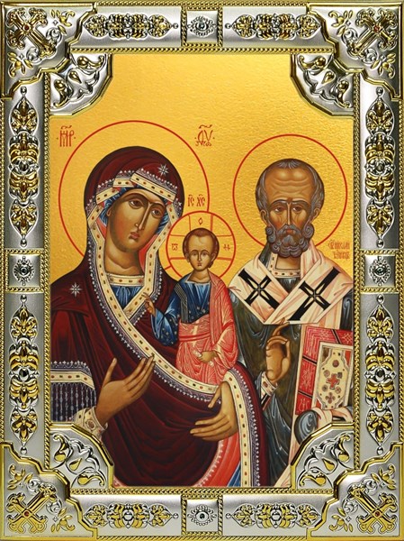 Икона Ржевская Оковецкая икона Божией Матери, 18х24 см, со стразами 28268