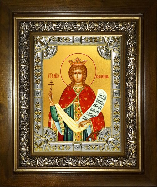 Икона Екатерина великомученица, в киоте 24х30 см 28284