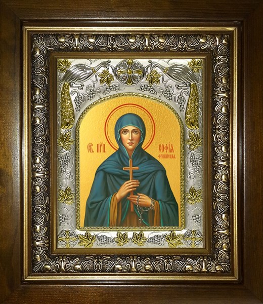 Икона София Фракийская, преподобная, в киоте 20х24 см 28348