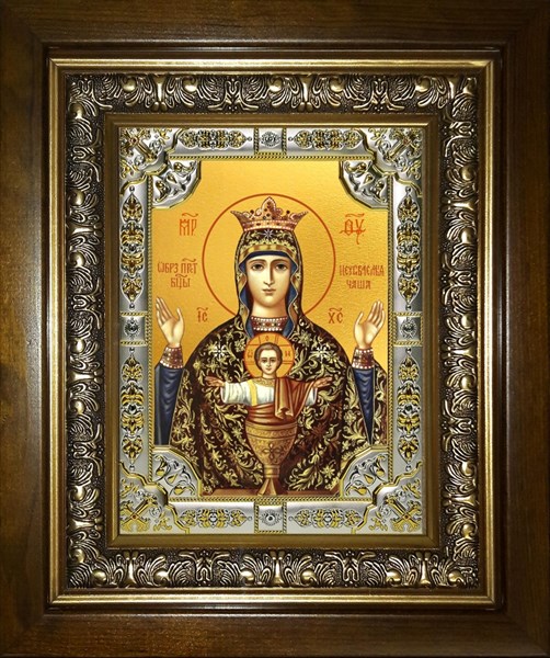 Икона Неупиваемая чаша, икона Божией Матери, в киоте 24х30см 28375 - фото 41975