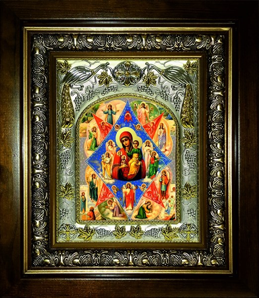 Икона Неопалимая Купина, икона Божией Матери, в киоте 20х24 см 28404 - фото 42004