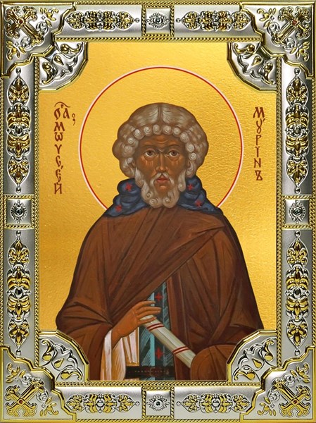 Икона Моисей Мурин Преподобный, 18х24 см, со стразами 28460