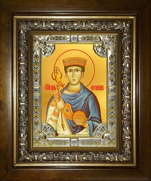 Икона Иустиниан царь, в киоте 24х30 см 28504