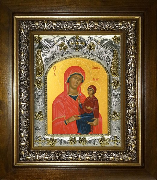 Икона Анна, мать Пресвятой Богородицы, праведная, в киоте 20х24 см 28532