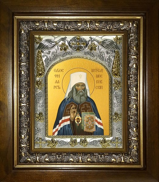 Икона Филарет (Дроздов), митрополит Московский и Коломенский, святитель, в киоте 20х24 см 28577