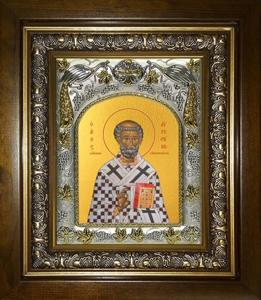 Икона Августин блаженный, в киоте 20х24 см 28599
