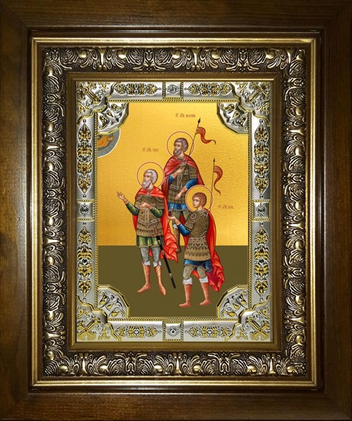 Икона Тарах, Пров и Андроник мученики, в киоте 24х30 см 28608