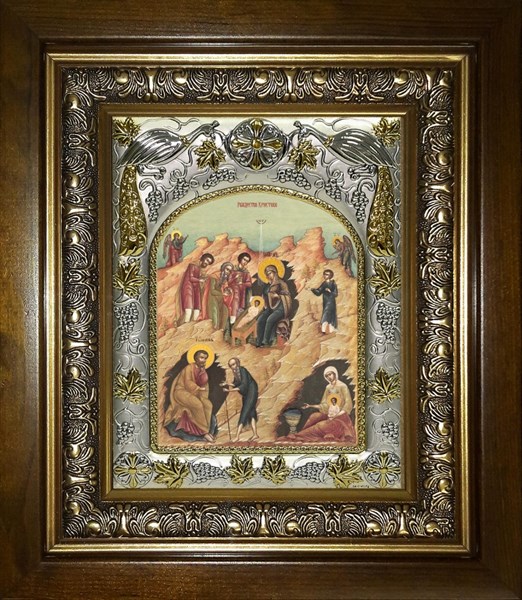 Икона Рождество Христово, в киоте 20х24 см 28632