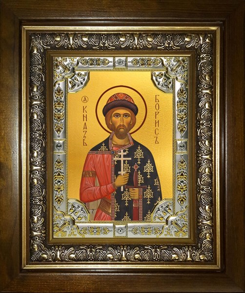 Икона Борис благоверный князь-страстотерпец, в киоте 24х30 см 28669 - фото 42261