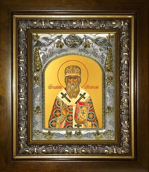 Икона Макарий (Макар) митрополит Московский и всея Руси, святитель, в киоте 20х24 см 28710 - фото 42300