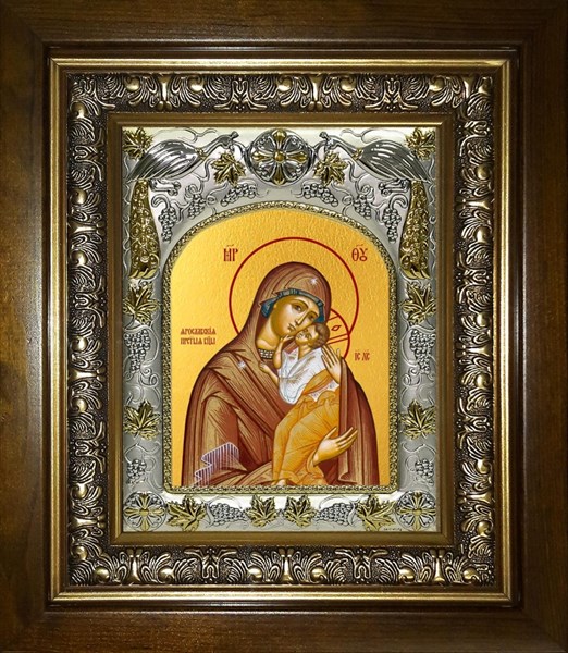 Икона Ярославская икона Божией Матери, в киоте 20х24 см 28727