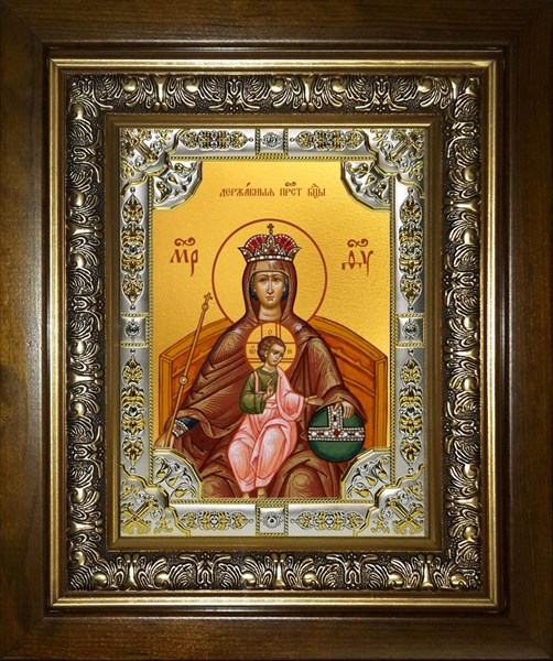 Икона Державная икона Божией Матери, в киоте 24х30 см 28766 - фото 42356