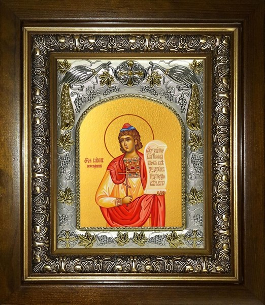 Икона Савел Персиянин (Савелий, Персидский), Халкидонский, мученик, в киоте 20х24 см 28839