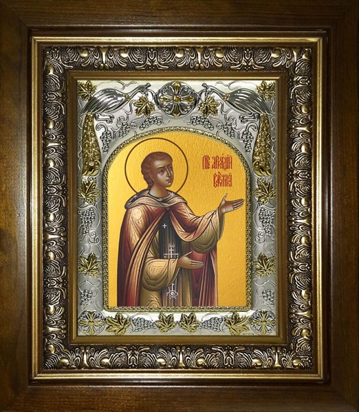Икона Аркадий Вяземский и Новоторжский преподобный, в киоте 20х24 см 28840 - фото 42429