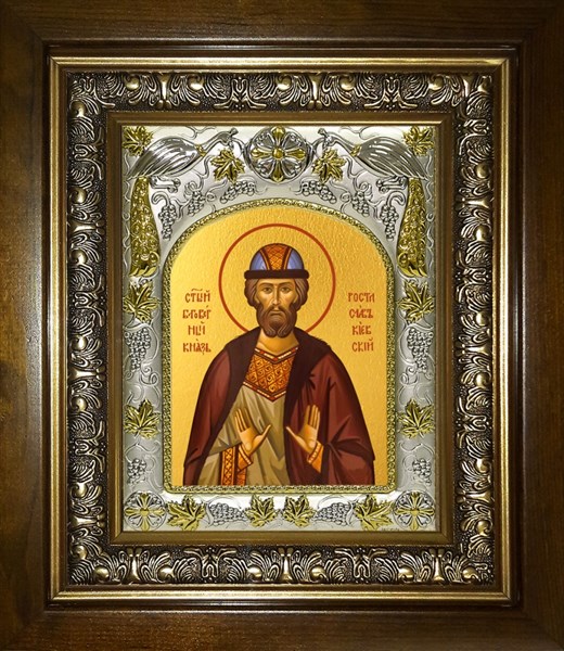 Икона Ростислав Мстиславич Киевский, Смоленский, благоверный князь, в киоте 20х24 см 28844